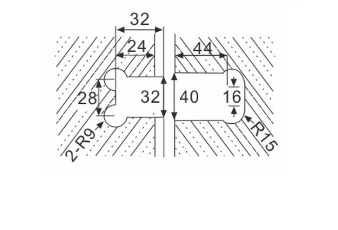 Петля для душевой кабины GPH-414 чертёж